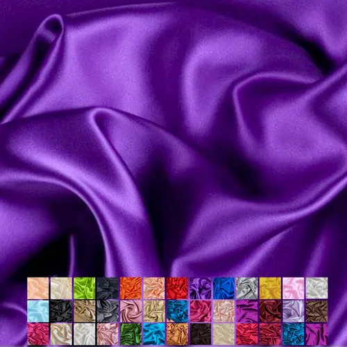 Miniatura 9 de Yard - Tela de satén sedosa elástica de alta calidad - Tela para vestidos y faldas - Suave como la seda, brillo metálico, ideal para bodas y diseño