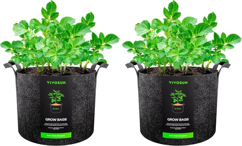 Miniatura 9 de VIVOSUN 1 bolsa de cultivo de 50 galones, maceta de tela con asas para cultivar verduras y plantas