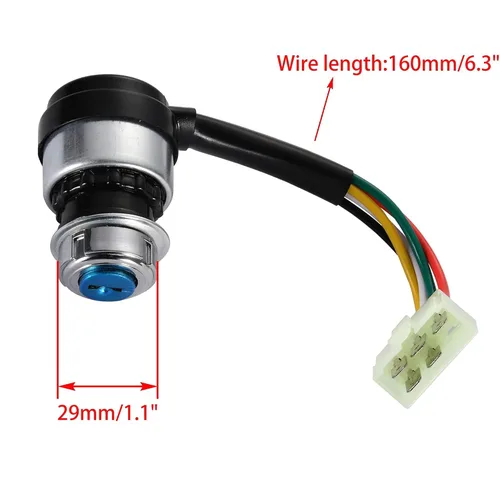 Miniatura 2 de WOOSTAR Interruptor de llave de encendido de 5 pines para 50cc 70cc 90cc 110cc 125cc 150cc 200cc 250cc dune Buggy Go Kart ATV 4 Wheeler Quad