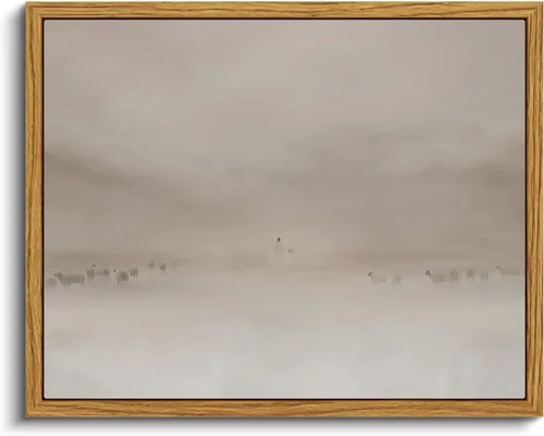 Miniatura 51 de VIYYIEA Arte de Pared en Lienzo Enmarcado Decoración del Hogar, Decoración de Granja Valles Ondulantes bajo Cielos Despejados Pintura de Pared