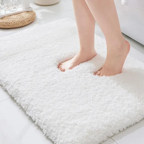 Miniatura 35 de ILANGO Alfombras de Baño Beige 32" × 20" Antideslizantes y Súper Absorbentes Extra Gruesas Suaves, Alfombra de Baño Lavable para Piso, Alfombra