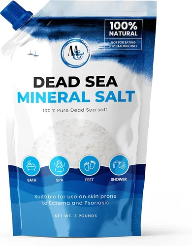 Sales del Mar Muerto para remojar, sal mineral para baño, spa, ducha: más minerales que la sal de Epsom, sal de baño pura y natural para remojo de