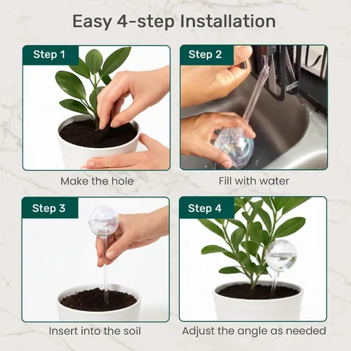 Miniatura 5 de Little Green Leaf Bombas de Riego Automáticas para Plantas, Insertos de Maceta de Riego Automático (Set de 10) Bombas de Plástico Transparente 6