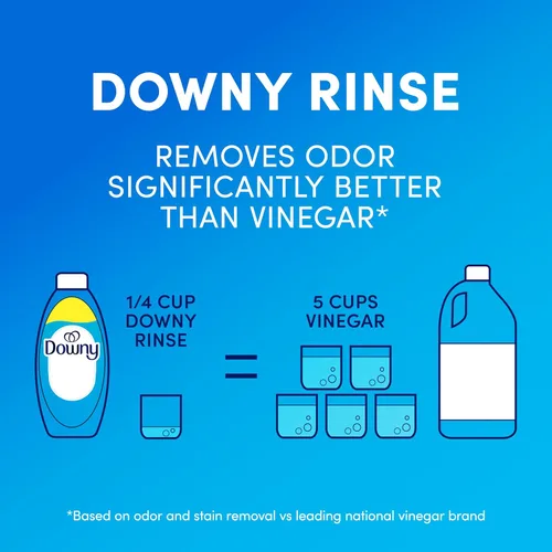 Miniatura 9 de Downy Rinse - Removedor de olores de lavandería, aroma de algodón fresco, suavizante de tela y enjuague para eliminar olores de lavandería, combate