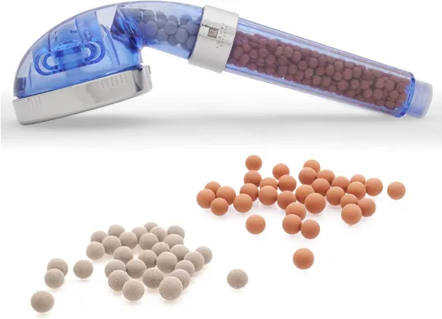 Miniatura 5 de Cabezal de ducha iónico, filtro de alta presión con cuentas, suavizante de agua y ahorro de agua, cabezal de ducha para piel seca y cabello