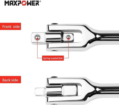Miniatura 2 de MAXPOWER 1/2-pulgada y 3/8-pulgada de transmisión Barra de disyuntor de 24 pulgadas con mango flexible de doble transmisión