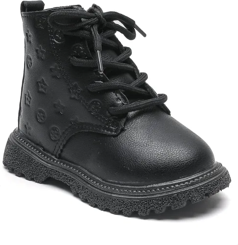 Miniatura 3 de Komfyea Botas de senderismo clásicas para niños y niñas, botas de tobillo con cordones para exteriores