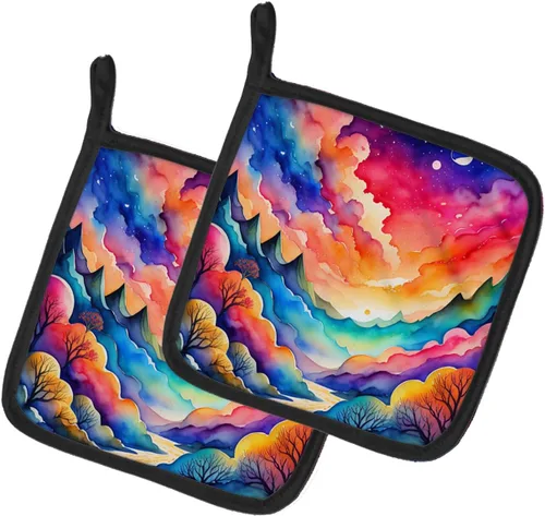 Miniatura 34 de Caroline's Treasures Juego de soportes para ollas de cocina coloridos de Asters, resistentes al calor, almohadillas calientes para cocinar, hornear