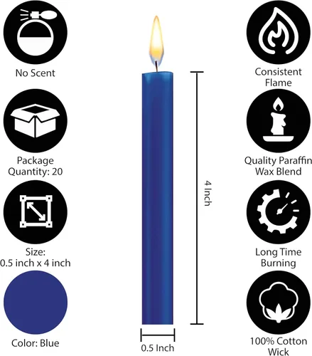 Miniatura 2 de Dinil Juego de 20 velas azules de hechizo y timbre – Mini velas cónicas prémium para rituales, oración, cumpleaños, meditación, altar, hechizos