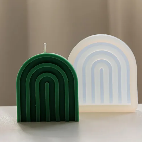 Miniatura 6 de Paquete de 2 moldes de fundición de joyería de resina para puerta de arco y vela de línea de corazón, molde de silicona 3D para suministros