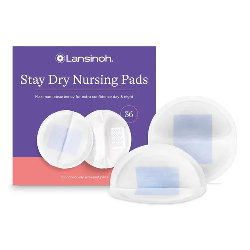 Lansinoh Stay Dry Almohadillas de lactancia desechables, suaves y súper absorbentes, almohadillas para el pecho, artículos esenciales para la