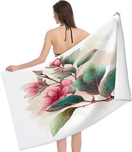Miniatura 27 de Toalla de playa y piscina, toalla de playa grande suave y absorbente para natación, deportes, playa, gimnasio, 32 x 52 pulgadas