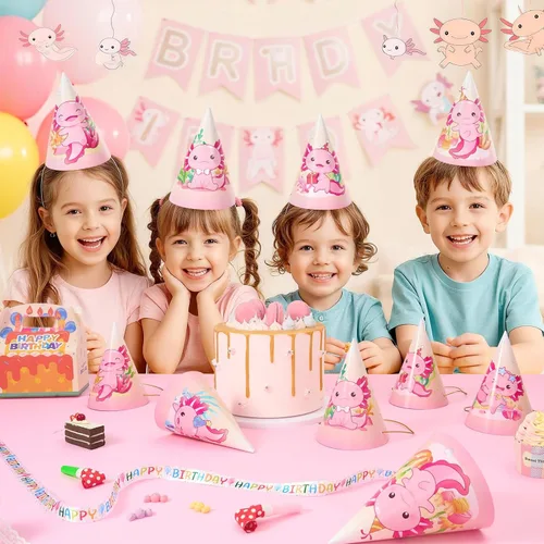 Miniatura 5 de WERNNSAI 12 Pcs Birthday Party Hats Assorted Themes Cone Paper Headbands Multiple Styles, Easy to Assemble with Elastic Strings, Kids Birthday