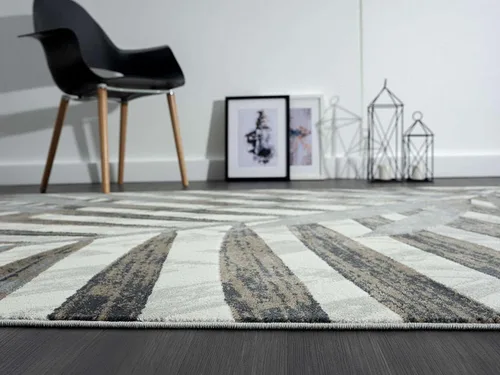 Miniatura 7 de Abani Alfombra decorativa de estilo ecléctico moderno con diseño de hojas de palma, color marrón, gris y beige (4 x 6 pies, gris y marrón)