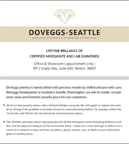 Miniatura 6 de DovEggs 1-3 Carat Brilliant Round G-H-I Color Heart Arrows Cut Moissanite Lab Created Diamond Engagement Ring Sterling Silver Solitaire Moissanite