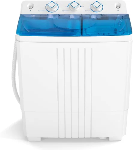 COSTWAY - Lavadora portátil, capacidad de 20 libras, lavadora compacta de dos tinas (12 libras) y secadora giratoria (8 libras), diseño duradero