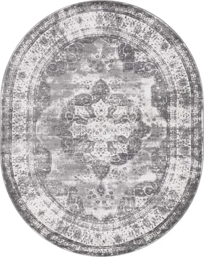 Miniatura 63 de Unique Loom Sofia Collection - Alfombra tradicional vintage, inspirada en Francia (7 pies x 10 pies, rectangular, negro/gris claro)