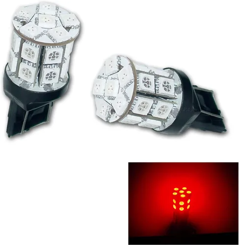 Miniatura 23 de PA LED 2 piezas 13SMD T20 7443 azul auto LED bombilla 12V para señal de giro lateral marcador de parada luz trasera