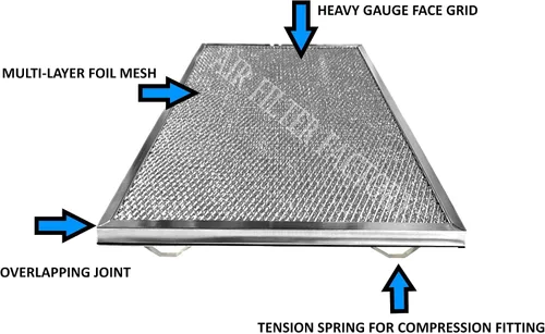Miniatura 4 de Air Filter Factory Filtro de metal 203368 de repuesto para Honeywell EAC F50F1073, F300E1019, 50000293-002 prefiltros de malla de aluminio