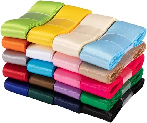 UnionJoy Cinta de satén de doble cara de 1 pulgada para envolver regalos, manualidades, lazos para el cabello, decoración de fiesta de boda, 20