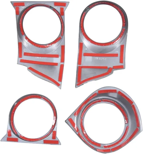 Miniatura 7 de 4 piezas de anillos de ventilación de aire acondicionado para consola central interior de ABS para automóvil, marco de cubierta de borde