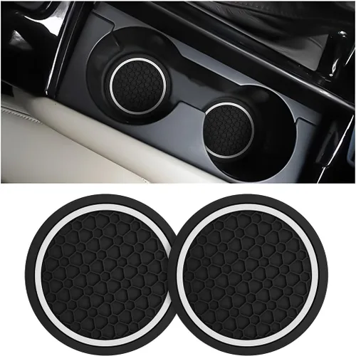 Miniatura 40 de Mandark 2 piezas posavasos para portavasos de automóvil, almohadillas antideslizantes de 2.75 pulgadas para insertar en portabotellas de agua