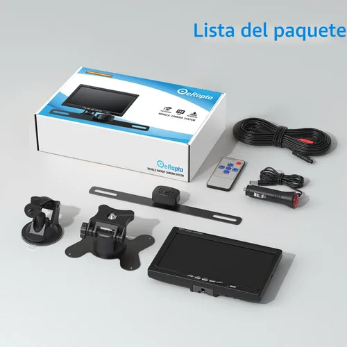 Miniatura 9 de Cámara de respaldo eRapta para camión, kit de monitor de 7'' HD 2K de visión frontal/trasera, IP69, impermeable, con visión nocturna, líneas
