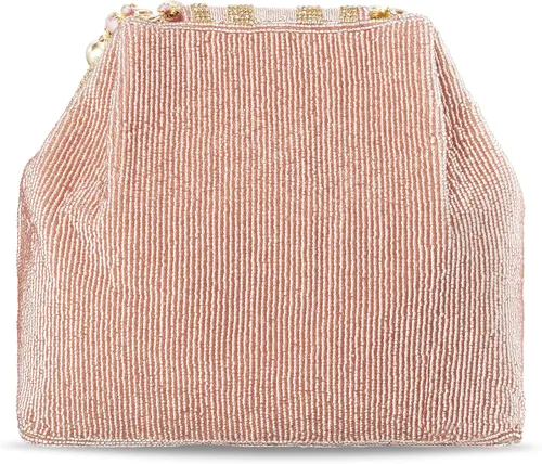 Miniatura 5 de Aheli Potli - Bolsas de noche para mujer, bolso de mano étnico para novia con cordón (P59C), Oro Rosa