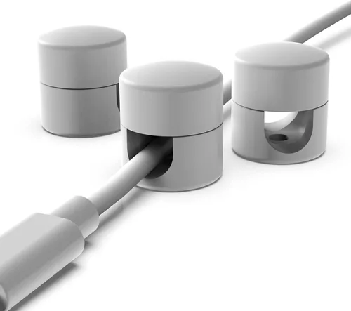 Miniatura 11 de ICONIT Anclajes de cable para organización de escritorio, organizadores de cables de aluminio de alta calidad, cargador + clips de gestión de cables