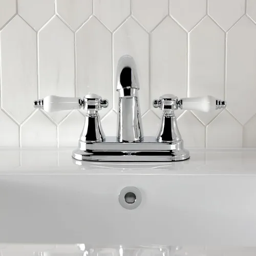 Miniatura 3 de Kingston Brass KS7611BPL Bel-Air - Grifo de baño central de 4 pulgadas, 4-3/4 pulgadas de alcance de boquilla, cromo pulido