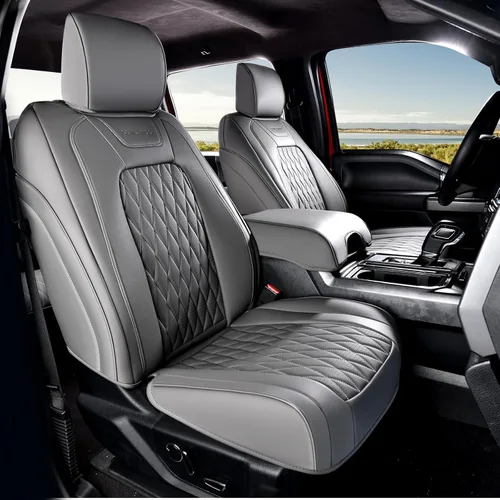 Miniatura 22 de Coverado Funda de asiento de cuero, ajuste personalizado para fundas de asiento Ford F150, fundas de asiento para camioneta Ford F150 impermeables