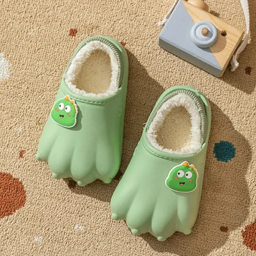 Miniatura 3 de Erhouxz - Pantuflas de pata de gato para niños, pantuflas de dinosaurio de conejo para niños y niñas, pantuflas de gatito de dibujos animados