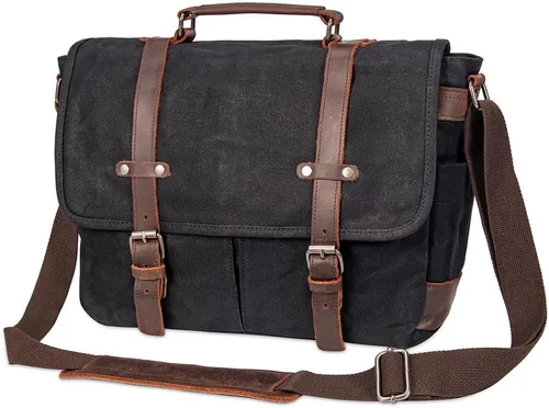 Miniatura 7 de Bolsa de mensajero para hombre, maletines para laptop de 15.6 pulgadas, bolsa cruzada para computadora, trabajo, oficina