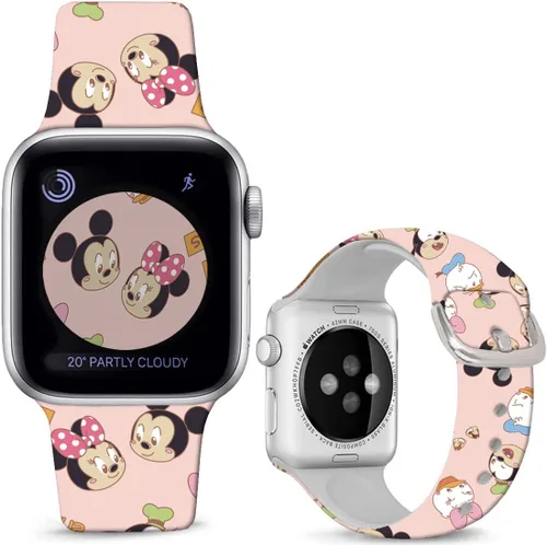 Compatible con Apple Watch Band MiQi Mouse Donald Duck 1.929 in/1.811 in/1.772 in/1.732 in/1.654 in (Serie 3 2 1), correa mágica de silicona suave