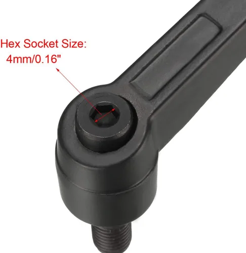 Miniatura 4 de uxcell M8 x 0.630 in Mango de palanca de sujeción ajustable Rosca Botón de trinquete macho roscado Perillas roscadas Manijas de tornillo giratorio