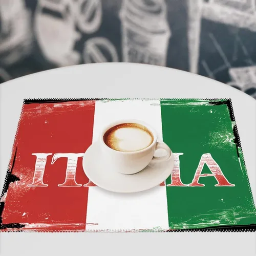 Miniatura 7 de Italia National Pridees Placemats Set of 6 Resistant Table Mats Washable Place Mats for Dinner Party Table Decoration