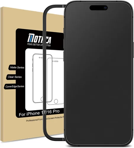 Miniatura 8 de Mothca - Protector de pantalla de vidrio mate para iPhone 14 Pro, antideslumbramiento y antihuellas, vidrio templado transparente, compatible