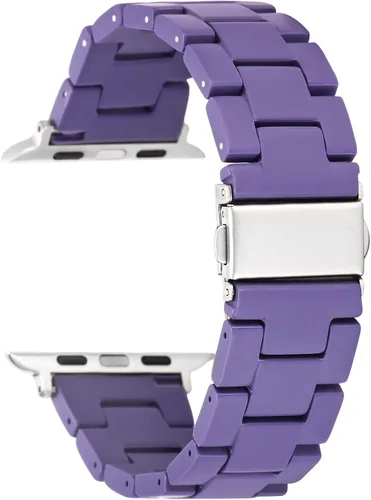 Miniatura 12 de Correas de resina compatibles con Apple Watch de 1.496 in 1.575 in 1.614 in 1.654 in 1.732 in 1.772 in, Barcelet de resina ligera con hebilla