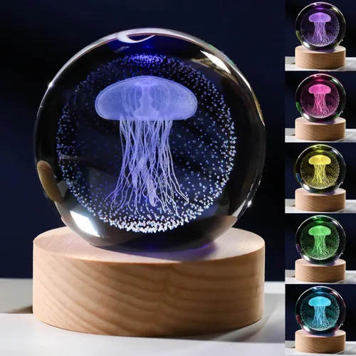 Miniatura 34 de Regalos de ajolote 3D para mujer, bola de cristal de 2.362 in, figuras de ajolote, decoración de animales de cristal, artículos de animales