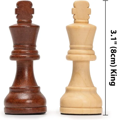 Miniatura 5 de Husaria Staunton Tournament No. 4 Piezas de Ajedrez con 2 Reinas Adicionales y Caja de Madera, Reyes de 3 Pulgadas