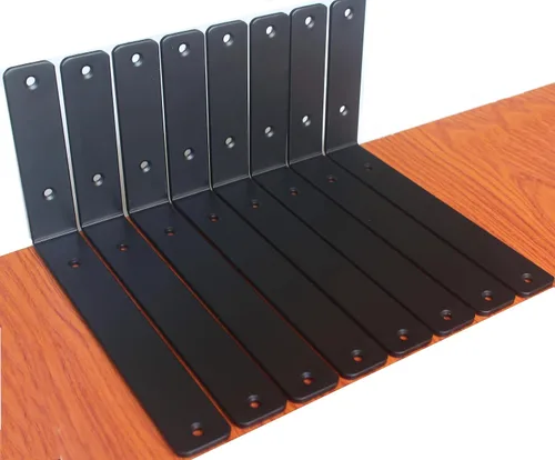 Miniatura 70 de Paquete de 12 soportes de estante en L de 8 pulgadas de largo x 6 pulgadas de alto x 1.5 pulgadas de ancho, 5 mm de grosor, soporte de estante en L