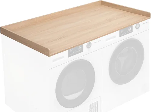 Miniatura 10 de Life Finds Encimera para lavadora secadora de 54 pulgadas con reborde de seguridad para organización de cuarto de lavado, patrón de mármol negro