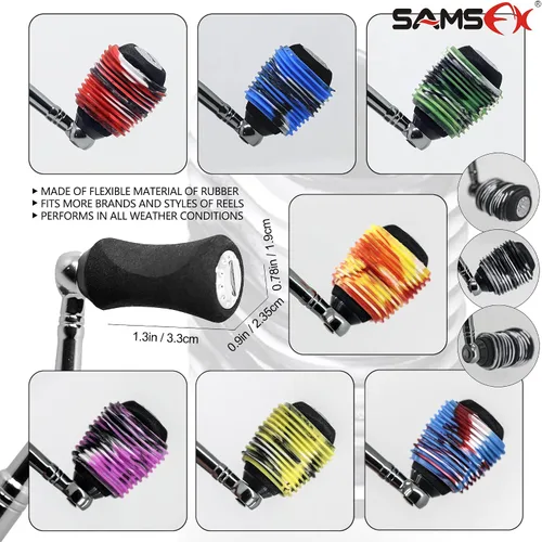 Miniatura 3 de SAMSFX Mango de goma para carrete de pesca, funda antideslizante para perilla de cebo para carrete de fundición o giro