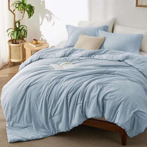 Miniatura 38 de Bedsure - Juego de edredón queen - Juego de ropa de cama refrescante y cálida, ropa de cama reversible gris claro para todas las estaciones, 3 03