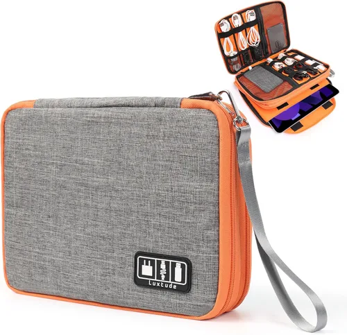 Miniatura 8 de Luxtude Organizador de Cables de Viaje, Bolsa Organizadora de Cables Plana, Organizador de Electrónica Portátil, Artículos Esenciales de Viaje