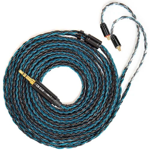 Miniatura 10 de H HIFIHEAR Cable de repuesto mejorado para auriculares, 8 núcleos, cable de cobre chapado en plata con cable IEM de 2 pines de 0.031 in para UM3X