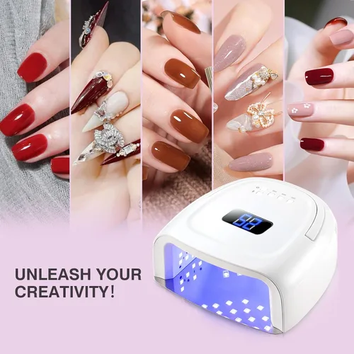 Miniatura 6 de Lámpara de uñas LED UV inalámbrica, secadora de uñas recargable de 60 W, luz de curado de esmalte de uñas para manicura con sensor automático y 4