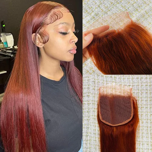 Miniatura 29 de Cierre de encaje transparente de 6 x 6 pulgadas, cierre de cabello humano real, 6 x 6 pulgadas, prearrancado con cabello de bebé, línea capilar