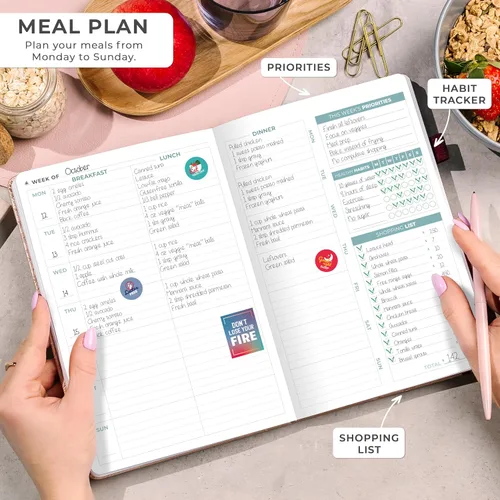 Miniatura 3 de Clever Fox Agenda semanal de comidas, diario de preparación de comidas semanal y diario con listas de compras y comestibles para planificación