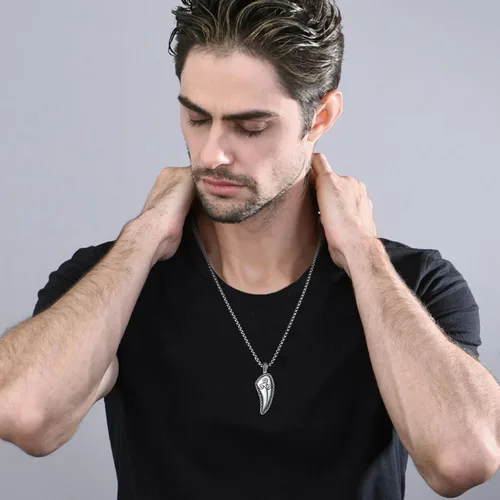 Miniatura 4 de Wolf Teeth Necklace Sterling Silver ValknutTriskele Viking Wolf Teeth Pendant Wolf Jewelry for Men Women